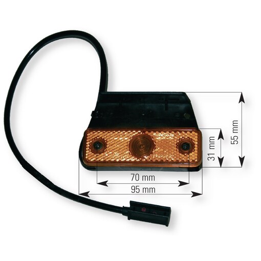 Luce laterale Flatpoint a LED con staffa (cavo 50 cm)